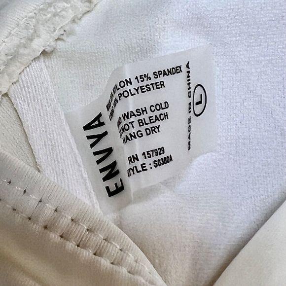 Envya Gina Asymmetric One Piece Swimsuit Oasis White Cream Cut Out Size Large - Picture 7 of 7